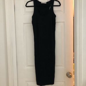 Black Alternative Fitted Midi Dress